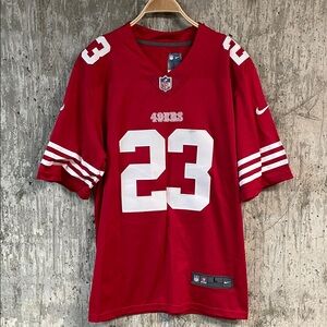Men's San Francisco 49ers Christian McCaffrey #23 NFL Red Football Jersey Size L